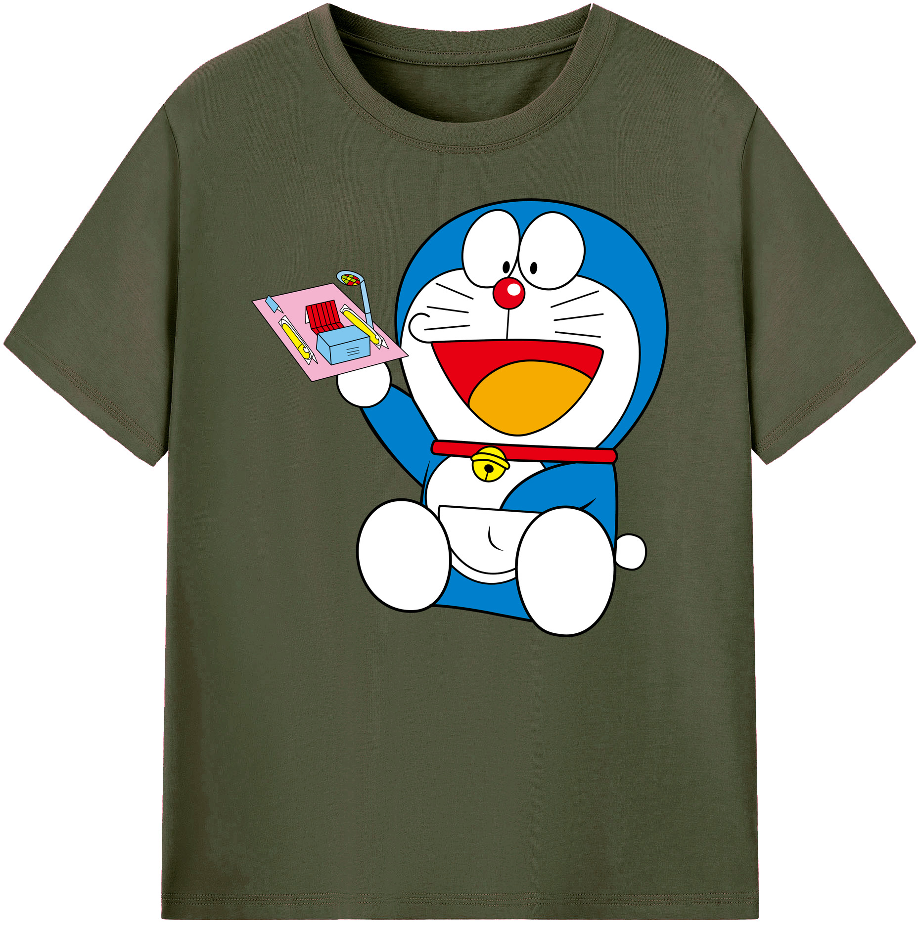 （画像用） ドラえもん Doraemon 綿100％ メンズ半袖Tシャツ｜肌触りやわらか＆通気性